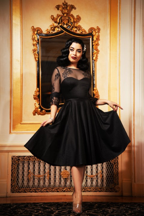 The Julia Swing Dress in Black Vintage Diva The Julia Swing Dress in Black Vintage Diva