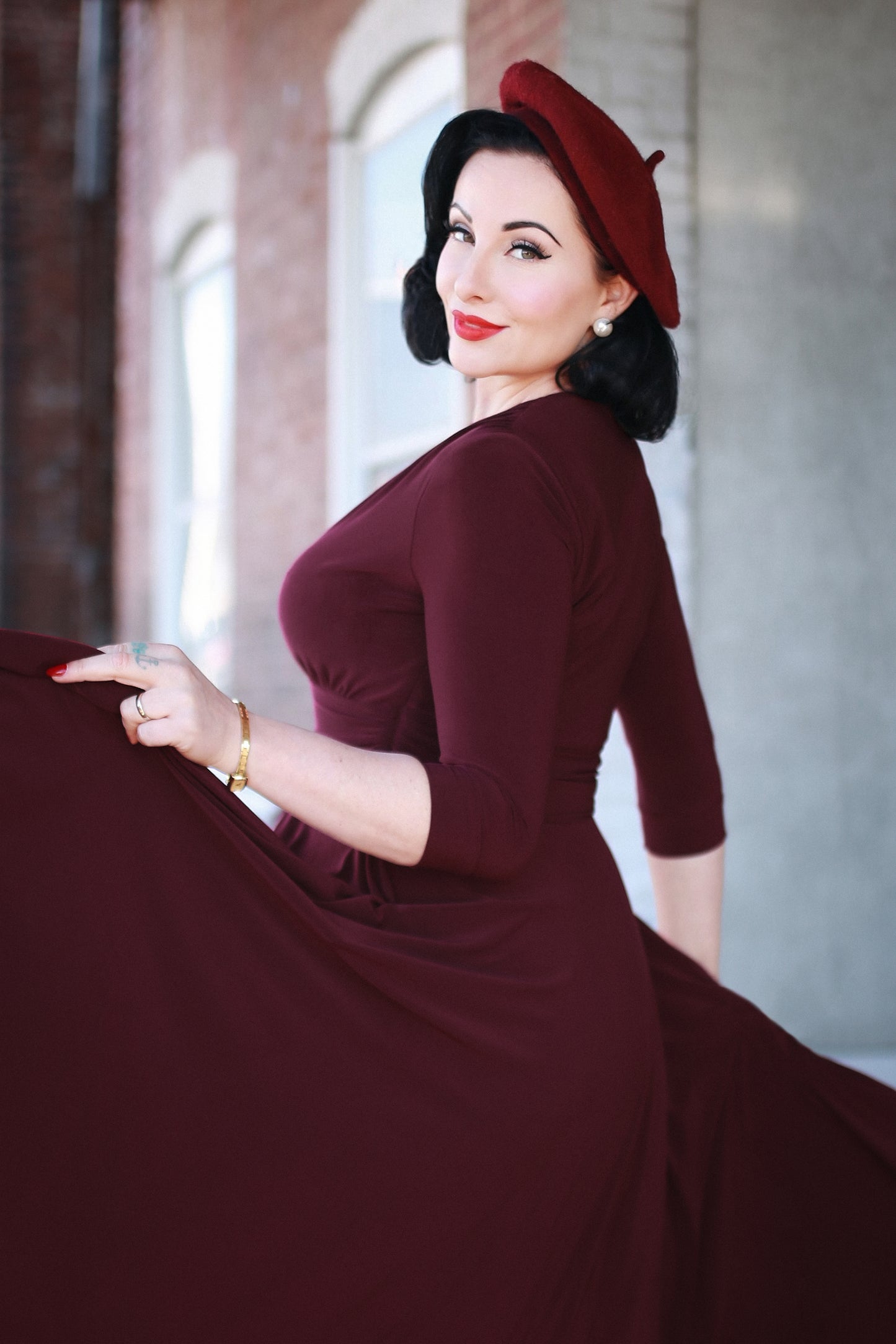 Harlow Swing Dress in Aubergine