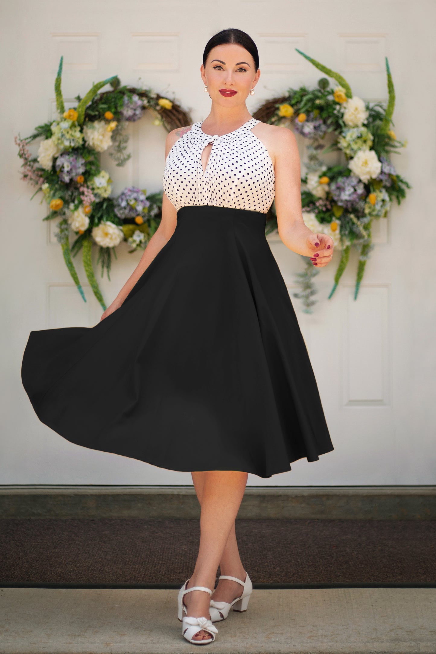 The Maria Grazia Swing Dress in Black and White