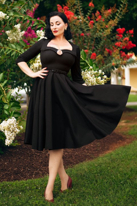 The Jayne Swing Dress in Black