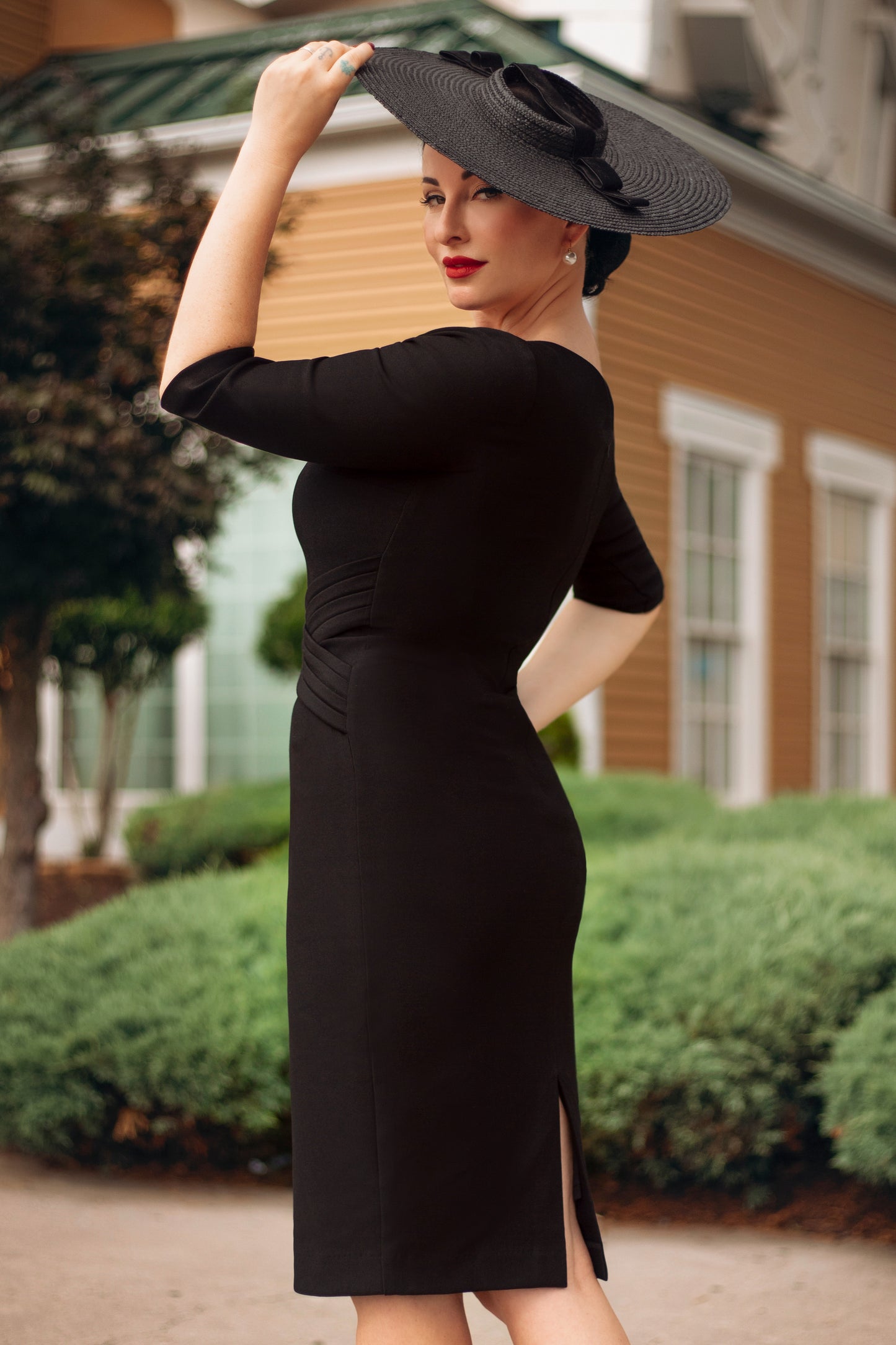 The Celia Pencil Dress in Black