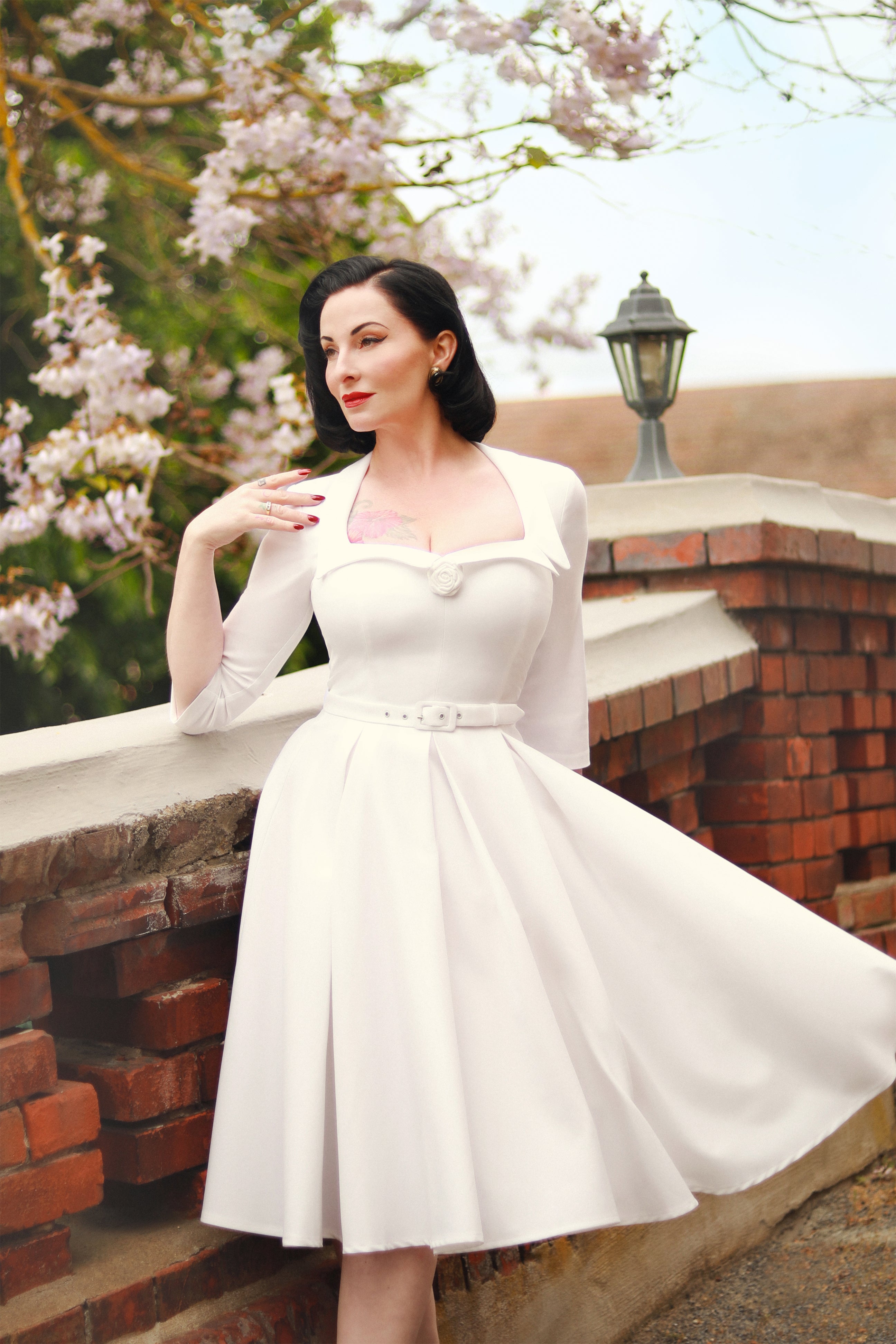 The Jayne Swing Dress in Off White Vintage Diva The Jayne Swing Dress in Off White Vintage Diva