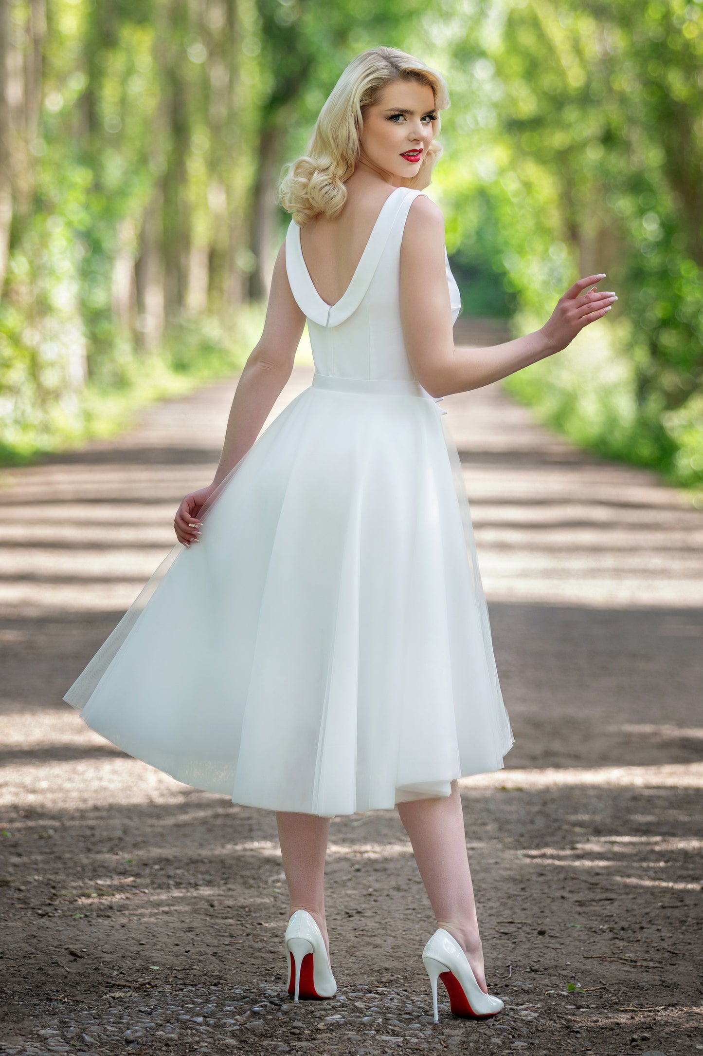 The Arabella Bridal Pencil Dress in White