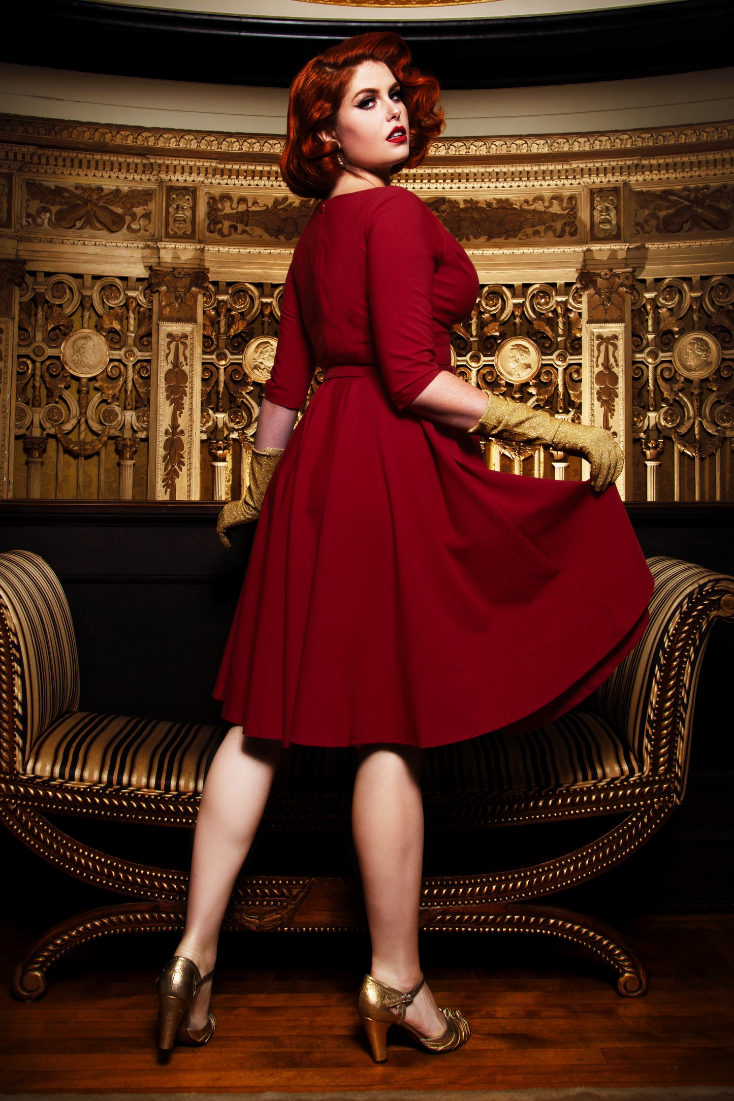 The Jane Swing Dress in Bordeaux