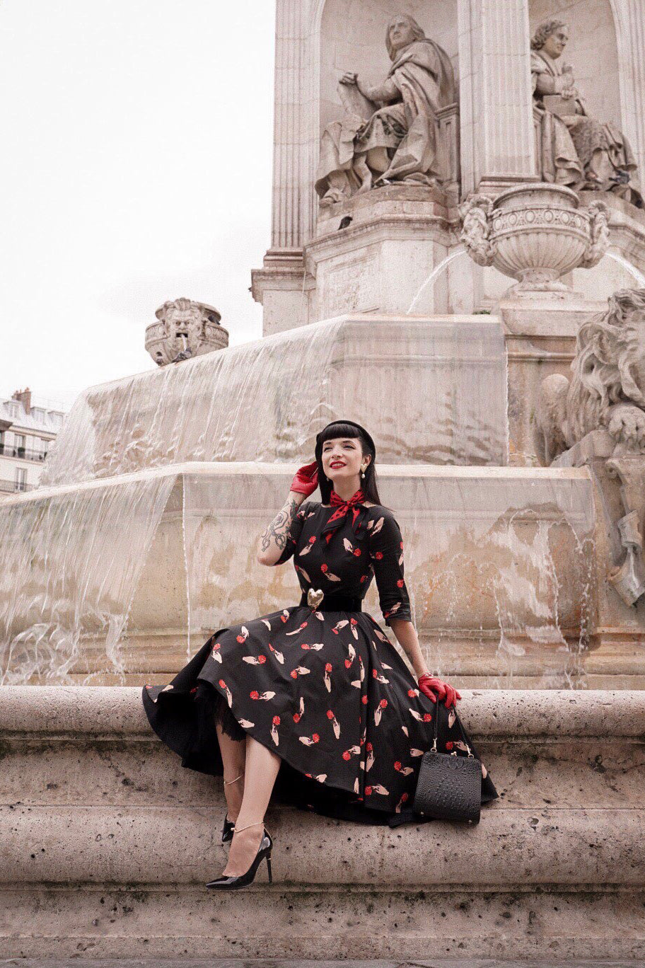 The Amber Swing Dress in Black