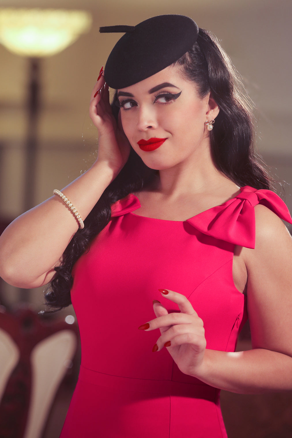 The Charlie Bow Pencil Dress in Love Potion Pink