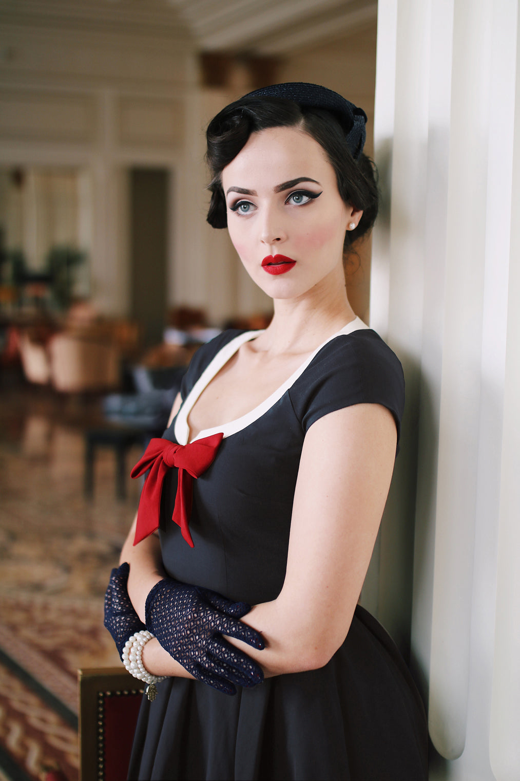 The Dovima Swing Dress in Navy