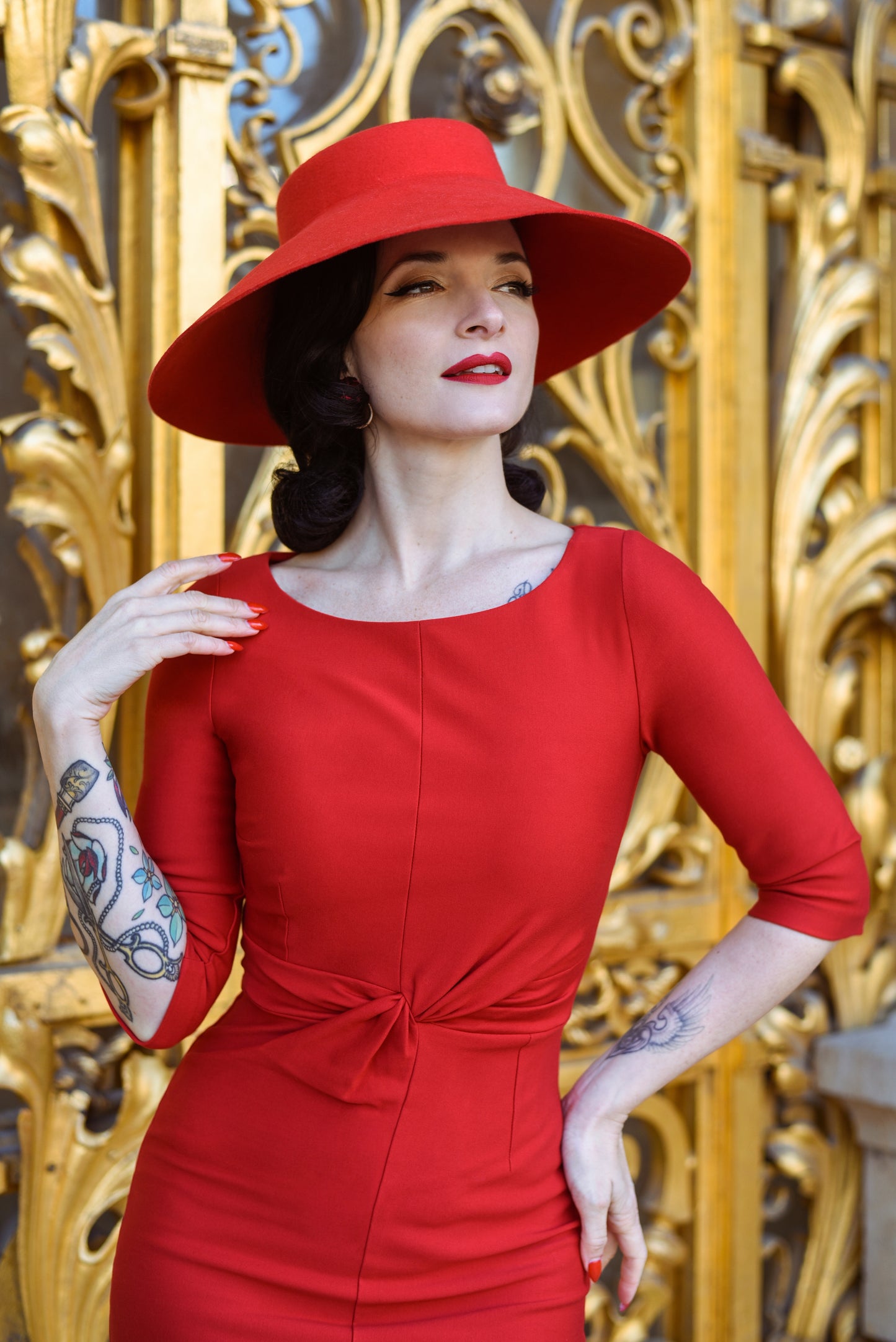 The Jean Pencil Dress in Ravishing Red