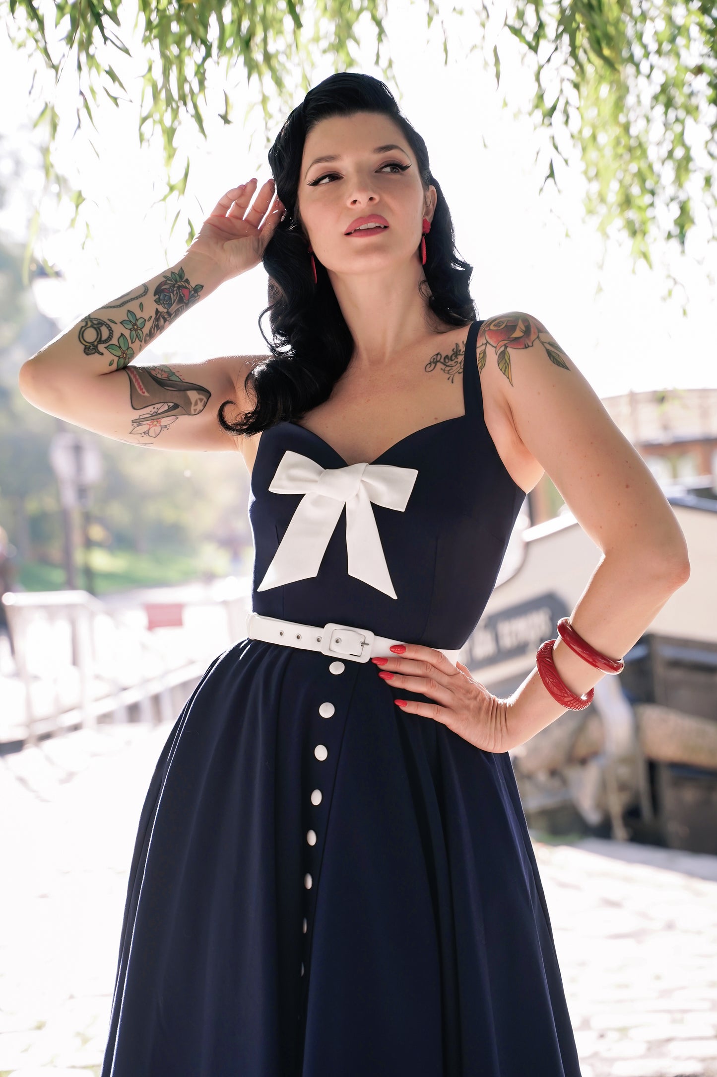 The Alexis Swing Dress in Navy