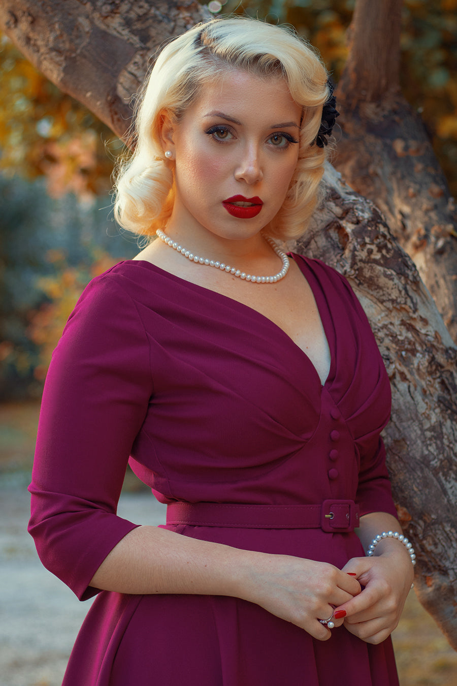 The Jane Swing Dress in Beautiful Berry