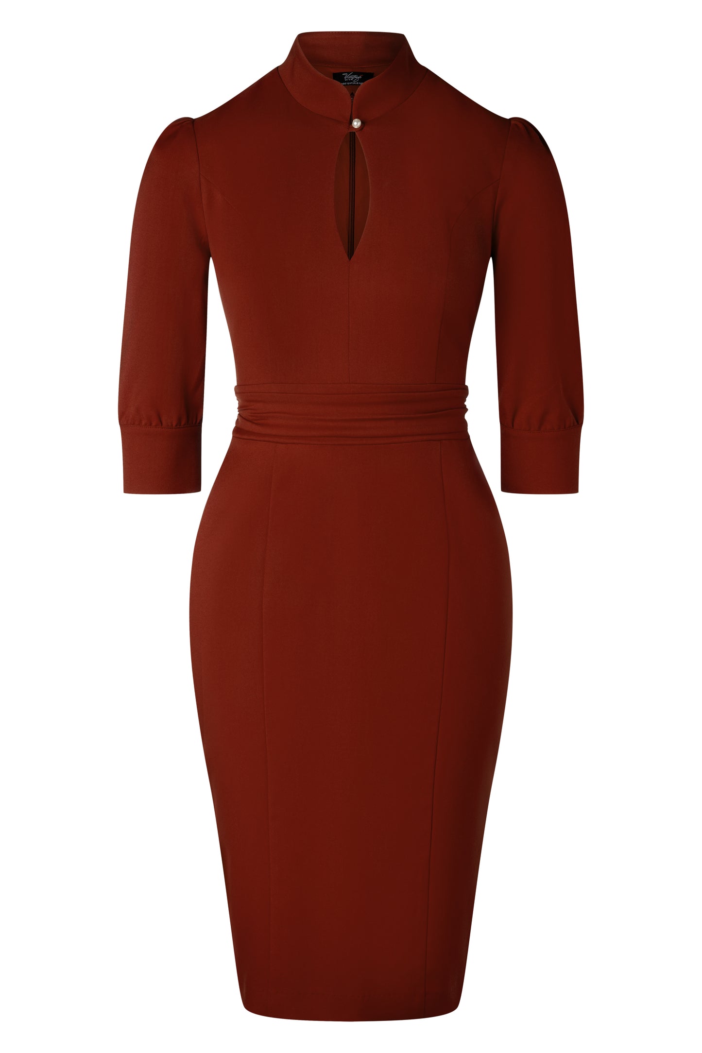 The Julia Pencil Dress in Brick