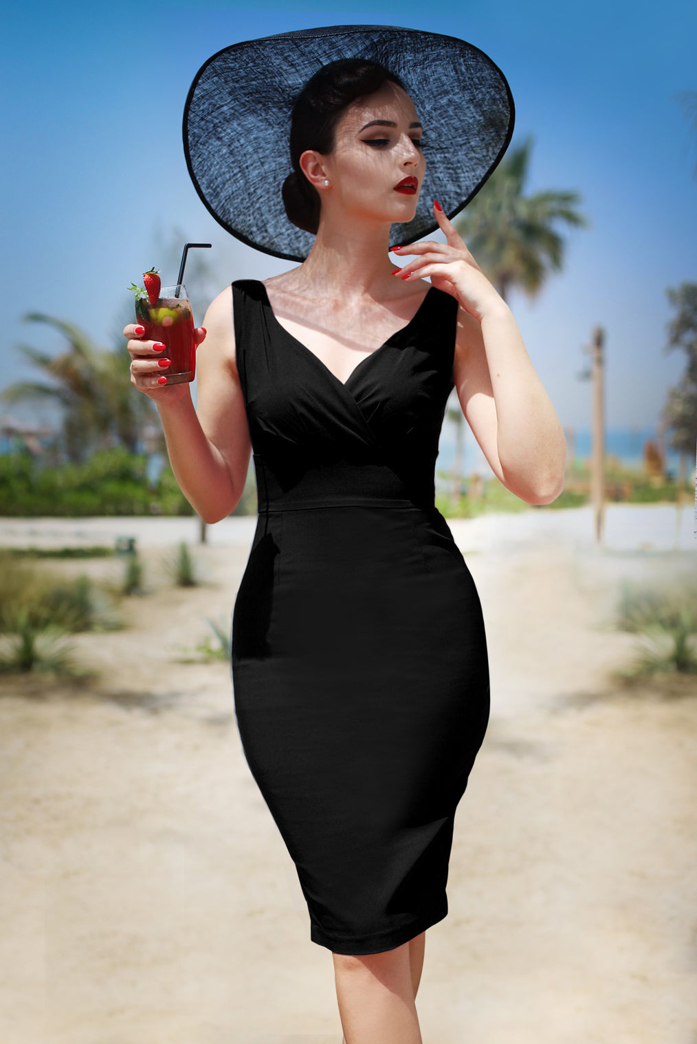 The Isabella Pencil Dress in Black