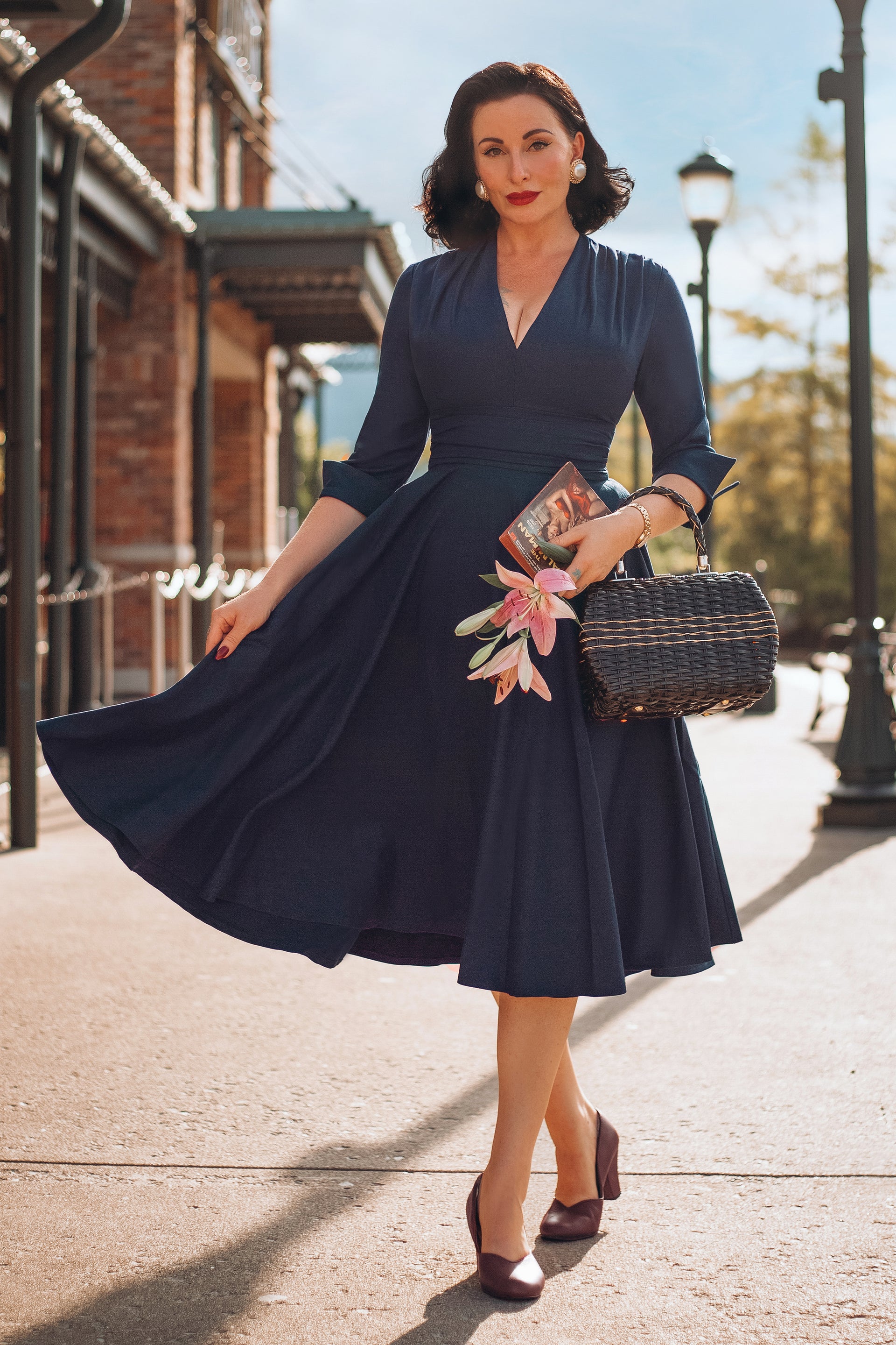 The Lily Swing Dress in Midnight Blue