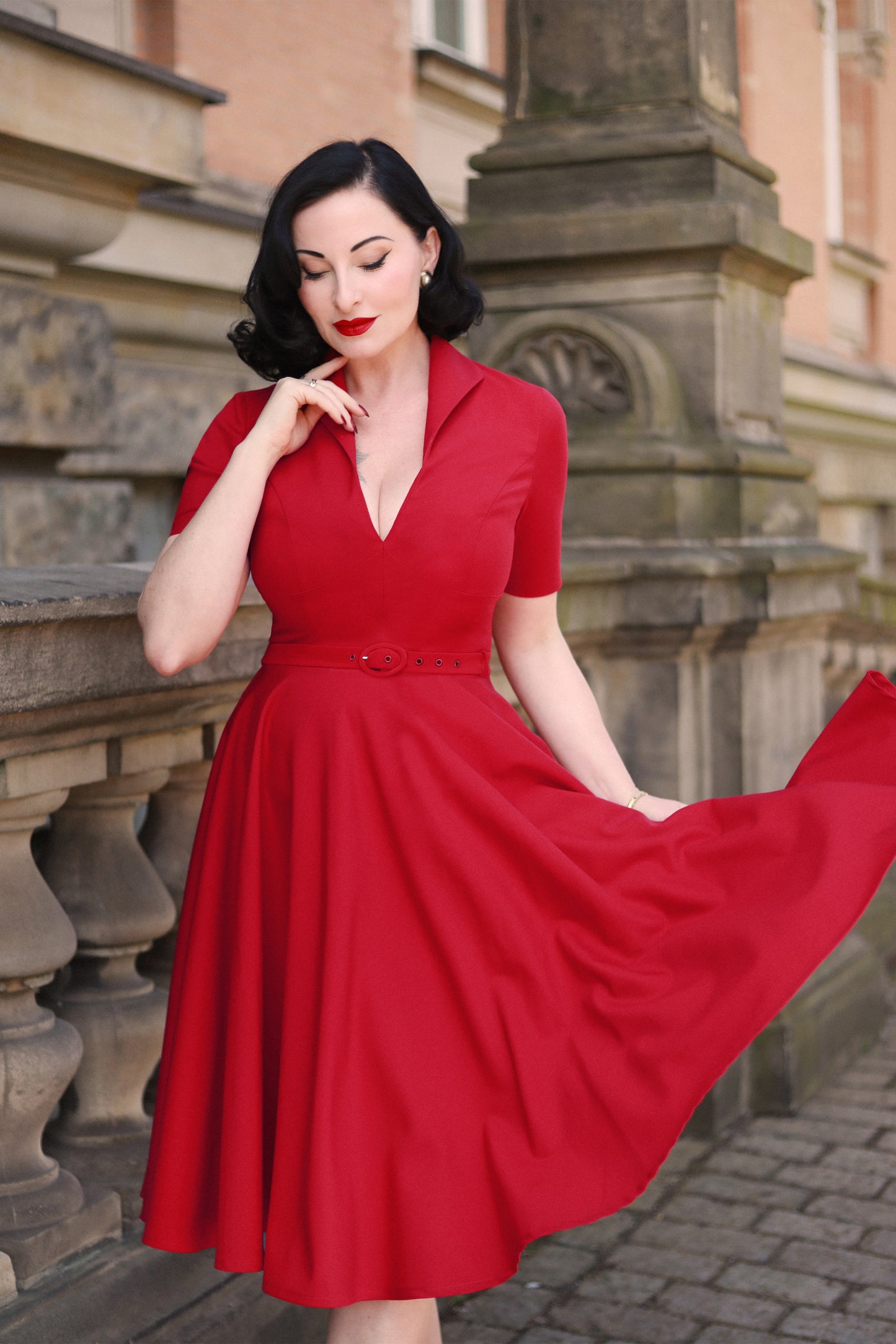 Laura Lee Swing Dress in Red