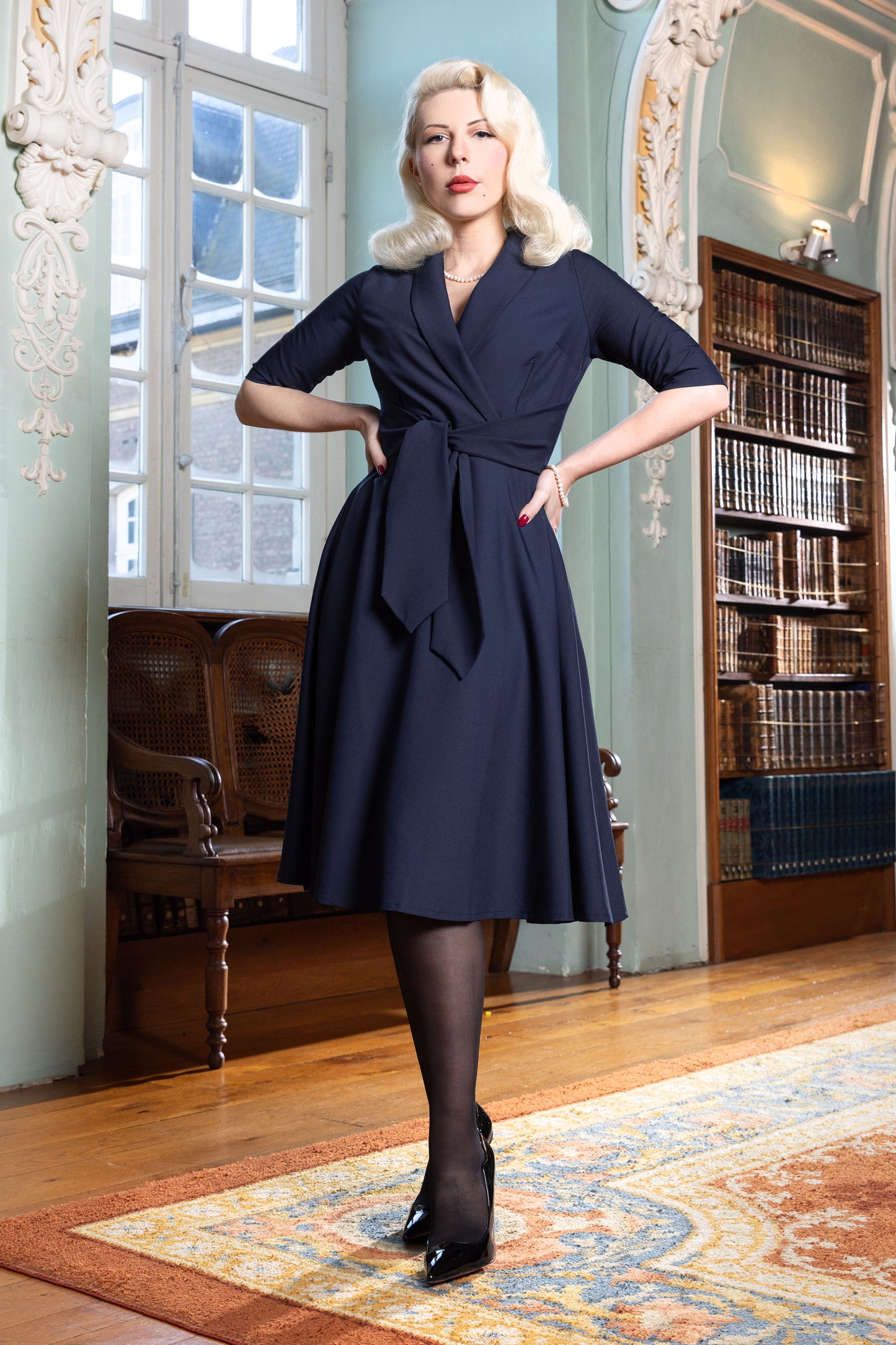 The Emma Swing Dress in Navy Blue