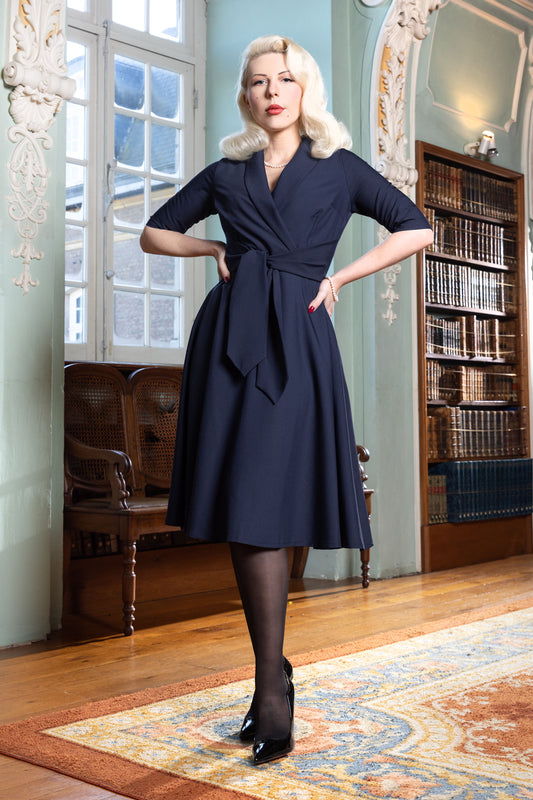 The Emma Swing Dress in Navy Blue
