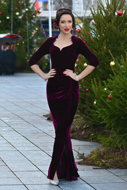 Elvira Maxi Dress in Burgundy