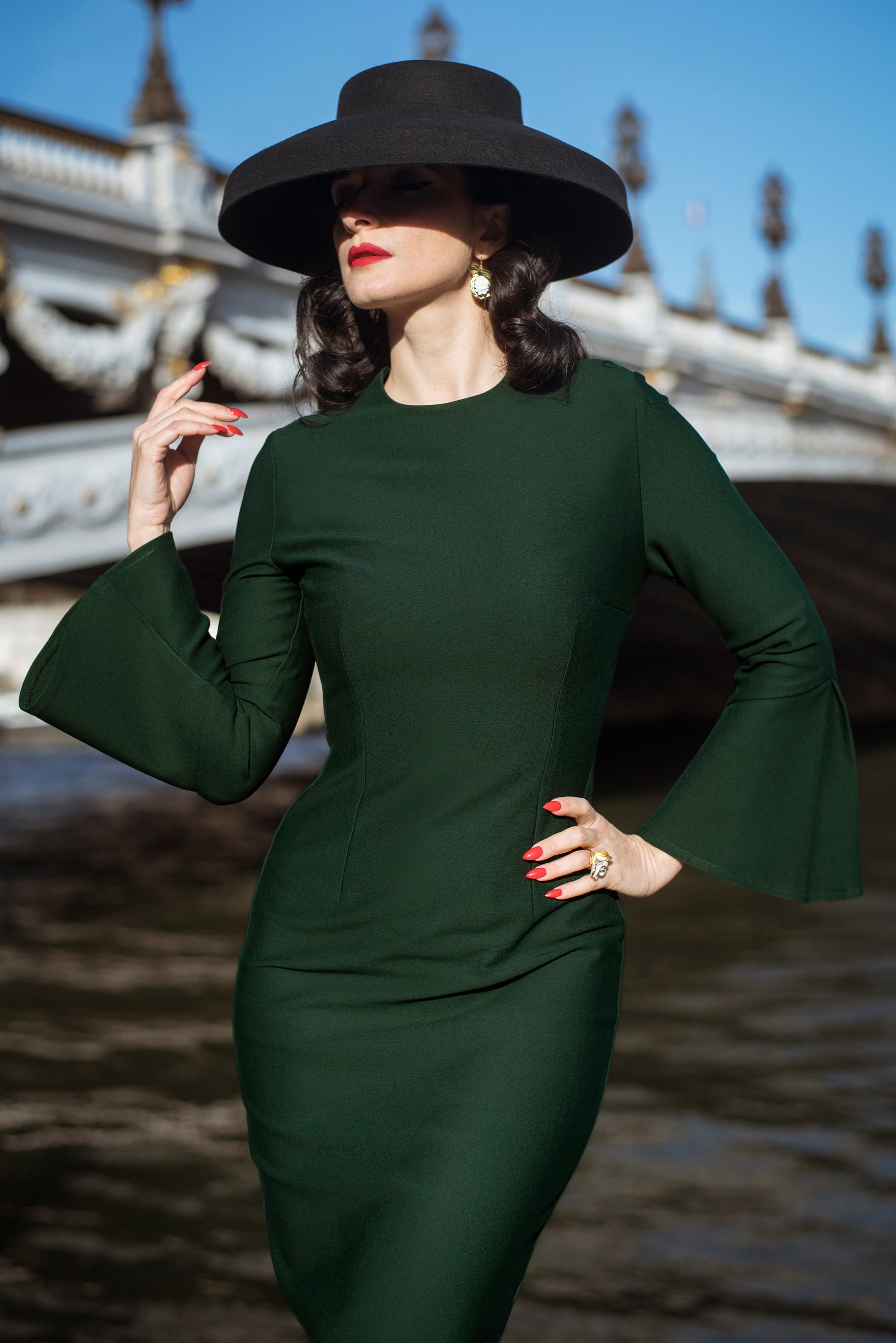 The Tawny Pencil Dress in Green The Tawny Pencil Dress in Green