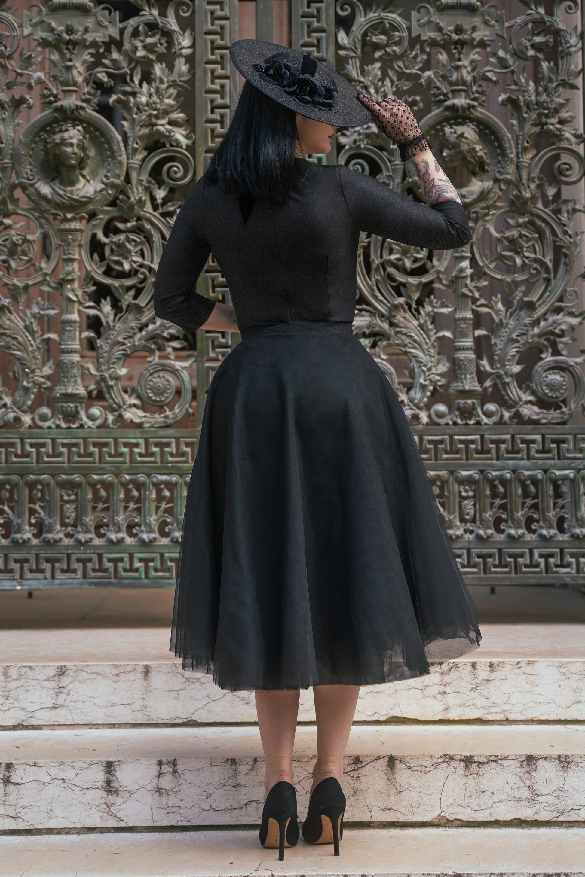 The Patrizia Pencil Dress in Black - Main Image