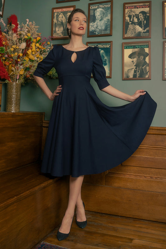 The Graziella Swing Dress in Navy