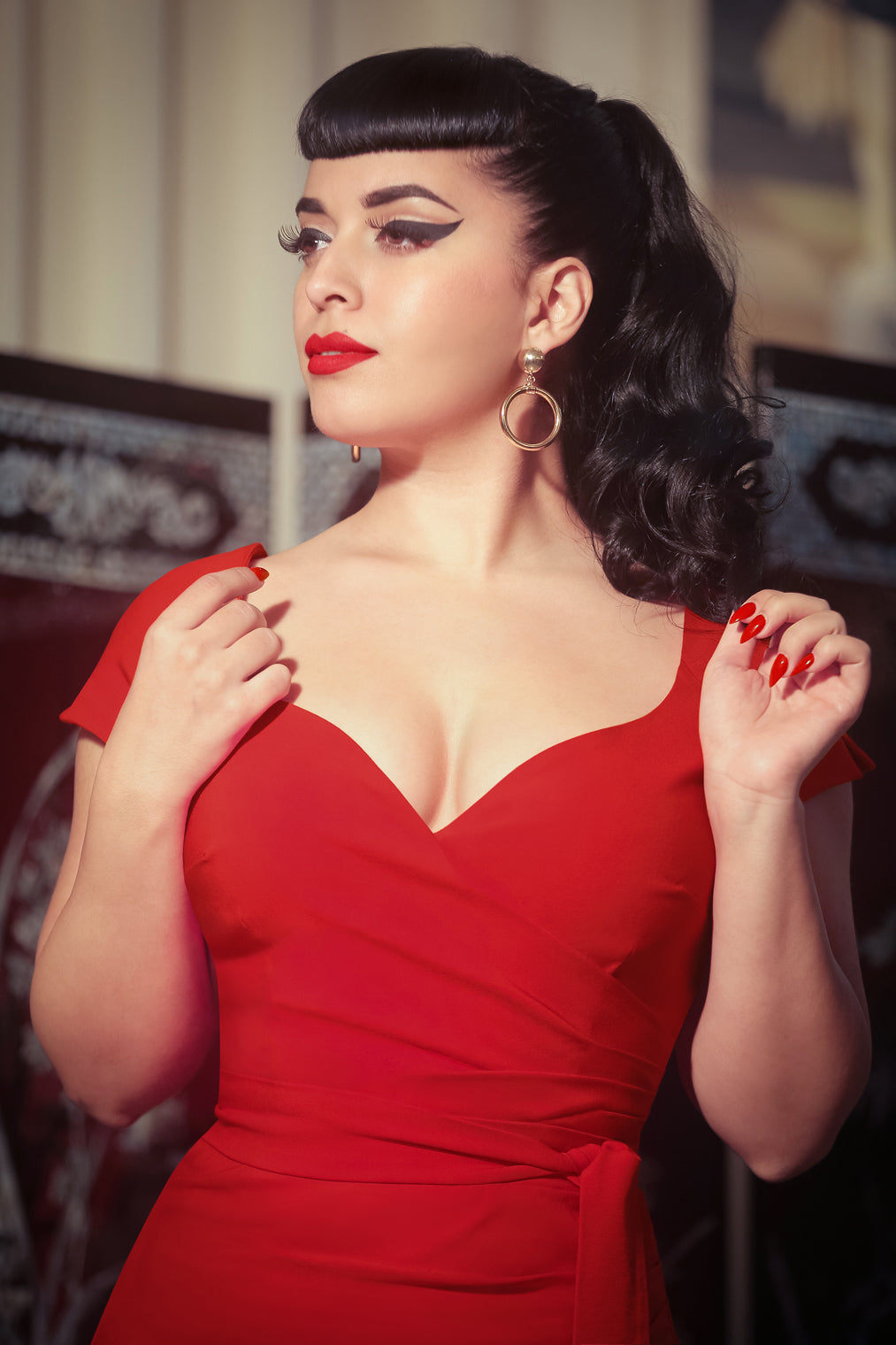 The Bombshell Pencil Dress in Lipstick Red