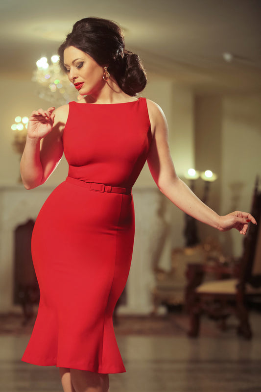 The Coco Trumpet Dress in Red