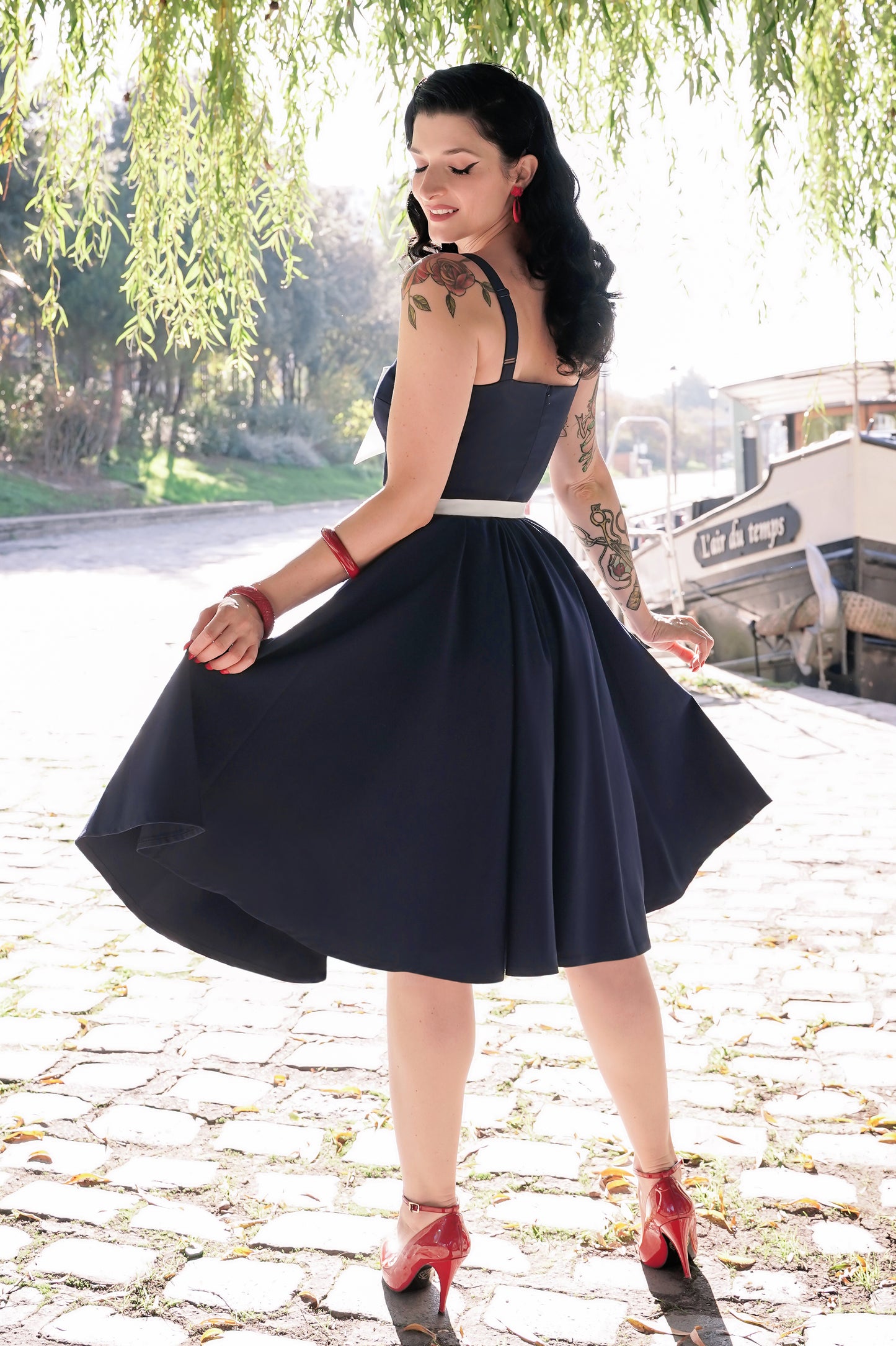 The Alexis Swing Dress in Navy